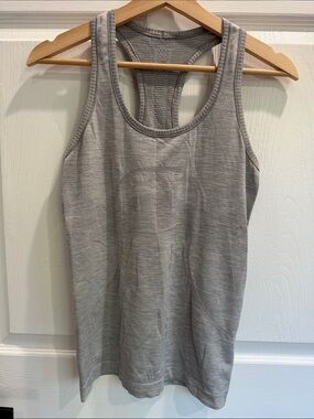 lululemon athletica Heathered Light Grey Ribbed Racerback Tank